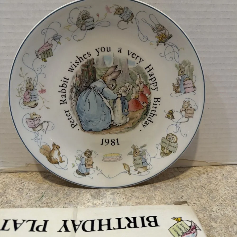 1981 Beatrix Potter Wedgwood Peter Rabbit 8.25'' Porcelain Birthday Plate